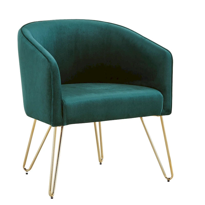 Fauteuil d'appoint Bette en velours finition dorée par iNSPIRE Q Bold
