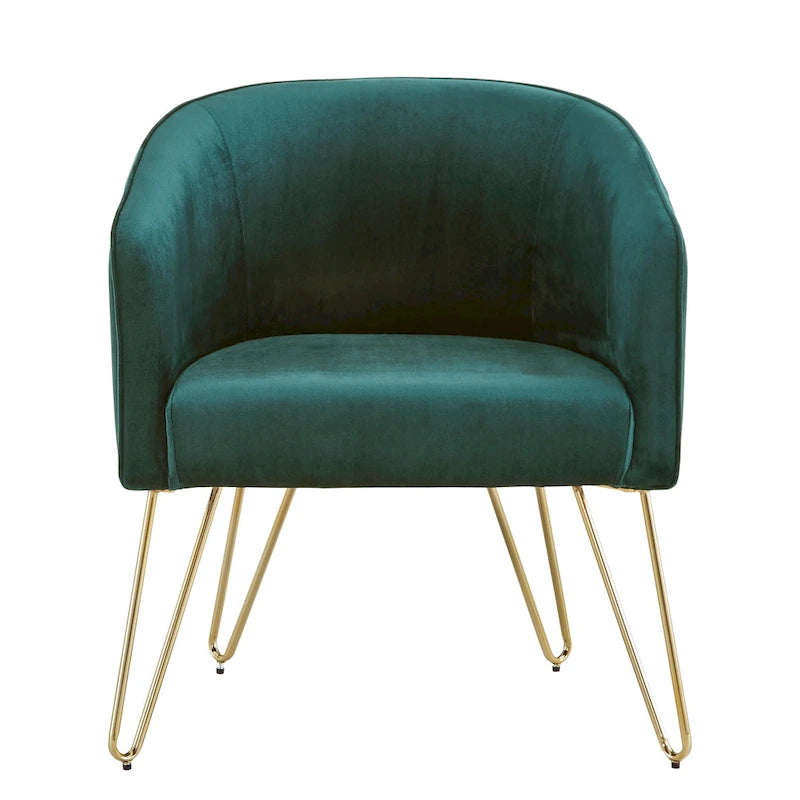 Fauteuil d'appoint Bette en velours finition dorée par iNSPIRE Q Bold