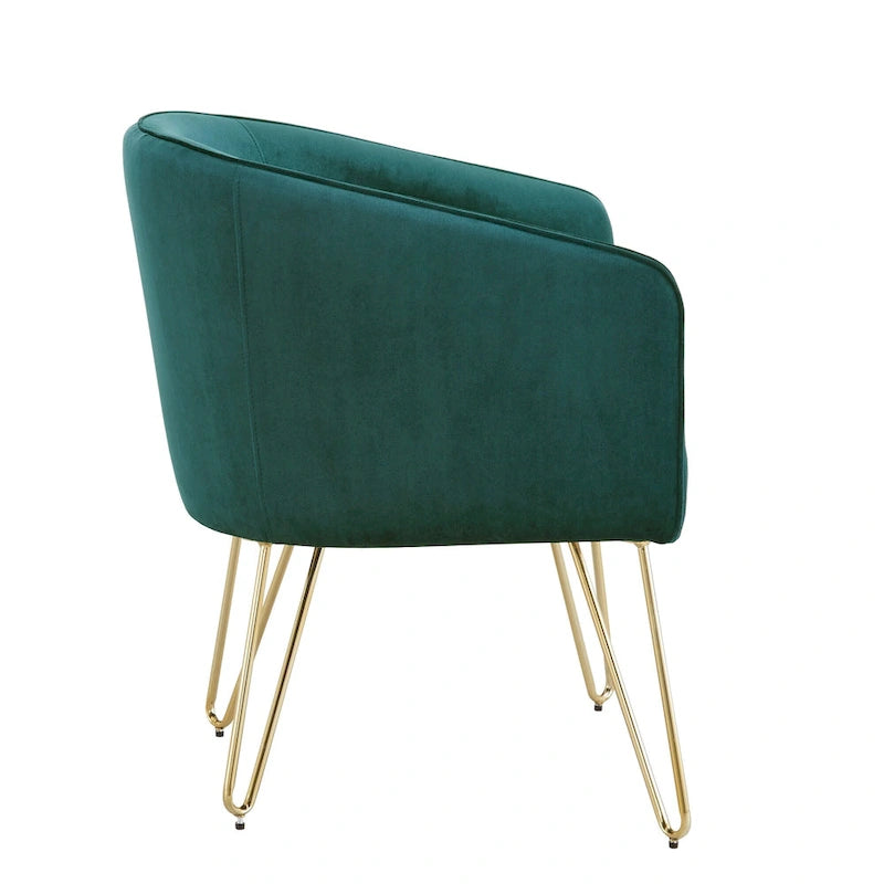 Fauteuil d'appoint Bette en velours finition dorée par iNSPIRE Q Bold