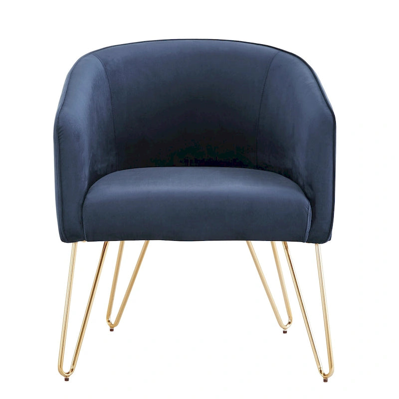 Fauteuil d'appoint Bette en velours finition dorée par iNSPIRE Q Bold