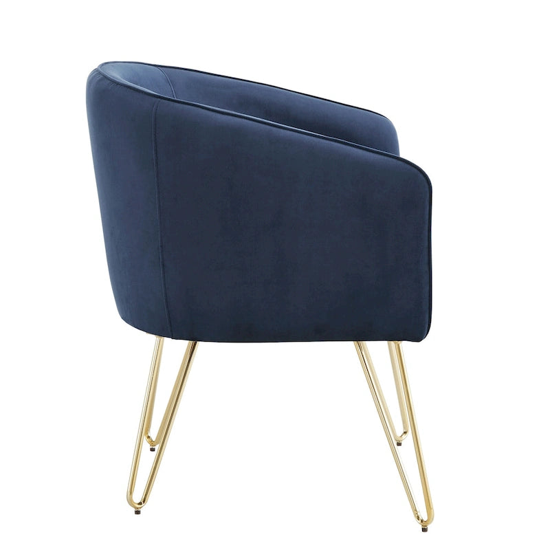 Fauteuil d'appoint Bette en velours finition dorée par iNSPIRE Q Bold