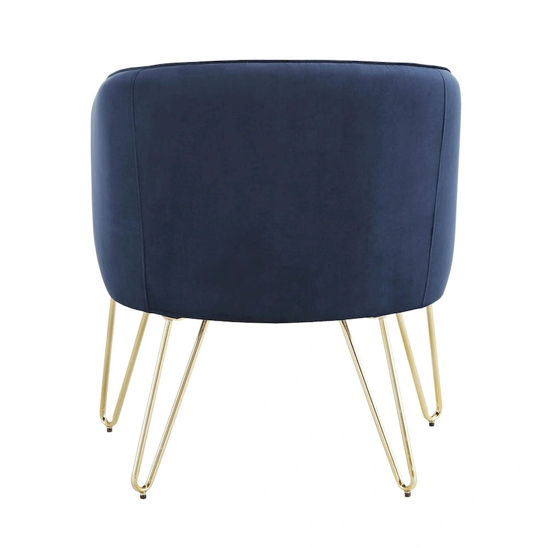 Fauteuil d'appoint Bette en velours finition dorée par iNSPIRE Q Bold