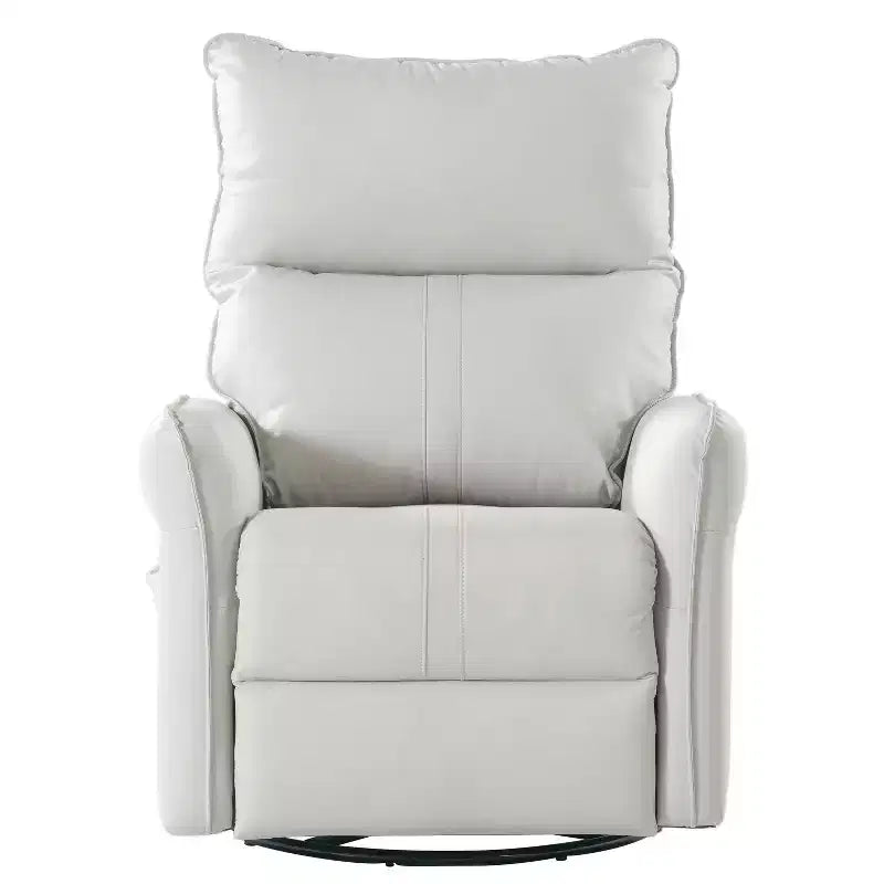 360/270 Degree Swivel Upholstered Rocking Recliner Chair with Side Pockets and USB Ports, Power Swivel Glider