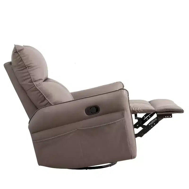 360/270 Degree Swivel Upholstered Rocking Recliner Chair with Side Pockets and USB Ports, Power Swivel Glider