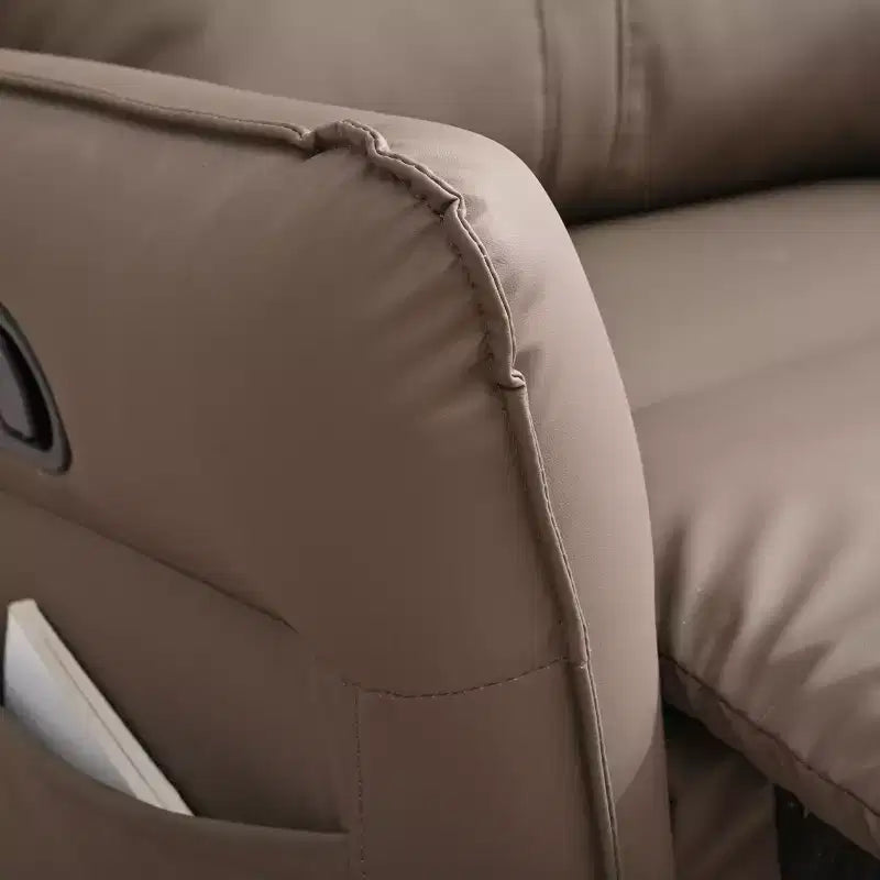 360/270 Degree Swivel Upholstered Rocking Recliner Chair with Side Pockets and USB Ports, Power Swivel Glider
