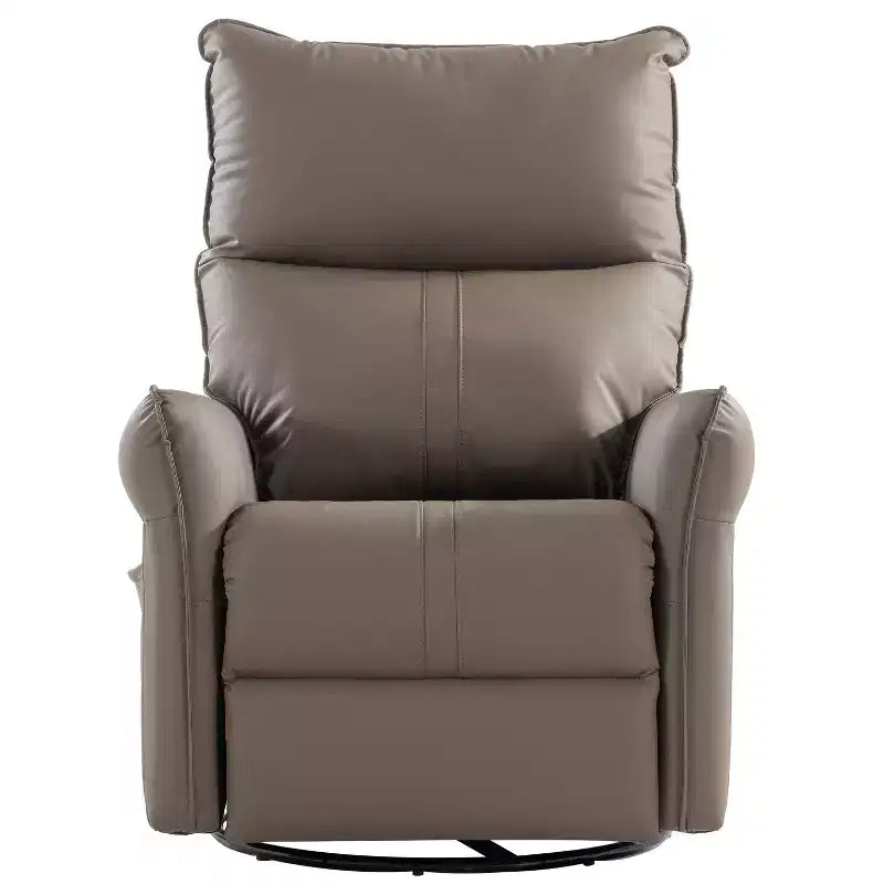 360/270 Degree Swivel Upholstered Rocking Recliner Chair with Side Pockets and USB Ports, Power Swivel Glider