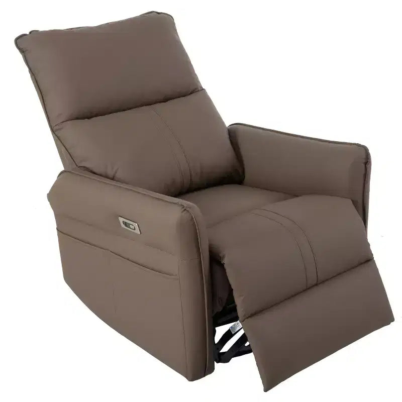 360/270 Degree Swivel Upholstered Rocking Recliner Chair with Side Pockets and USB Ports, Power Swivel Glider
