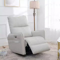 360/270 Degree Swivel Upholstered Rocking Recliner Chair with Side Pockets and USB Ports, Power Swivel Glider