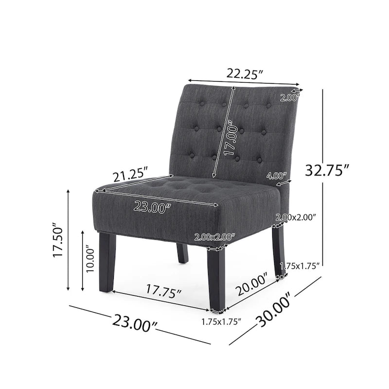 Fauteuil d'appoint capitonné en tissu Lewis par Christopher Knight Home