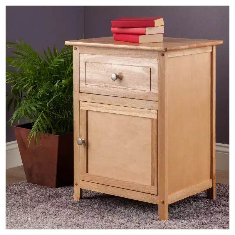 Nightstand with Drawer and Cabinet Door