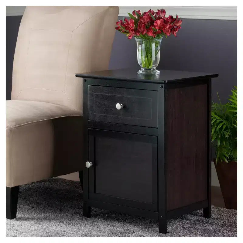 Nightstand with Drawer and Cabinet Door