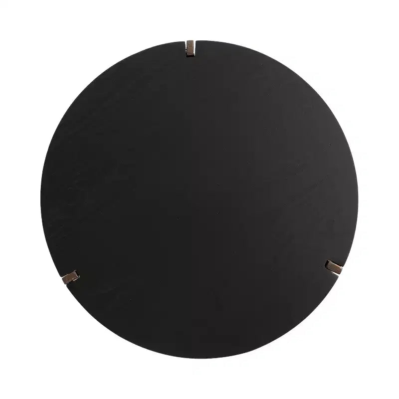 Round Side Table, Wood and Metal, 16x16x18, Black