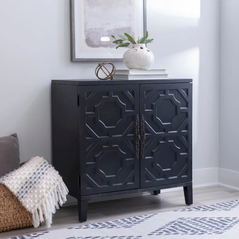 Commode d'appoint 2 portes en bois massif Chanters