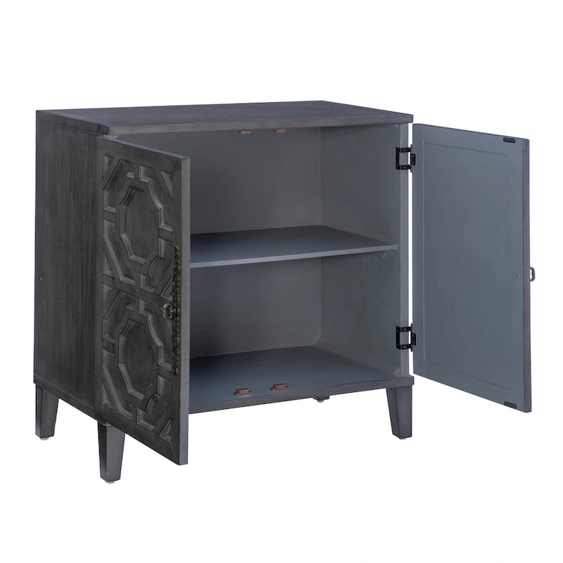Commode d'appoint 2 portes en bois massif Chanters