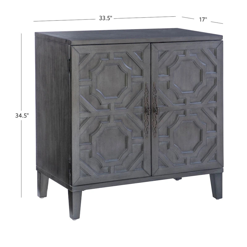 Commode d'appoint 2 portes en bois massif Chanters