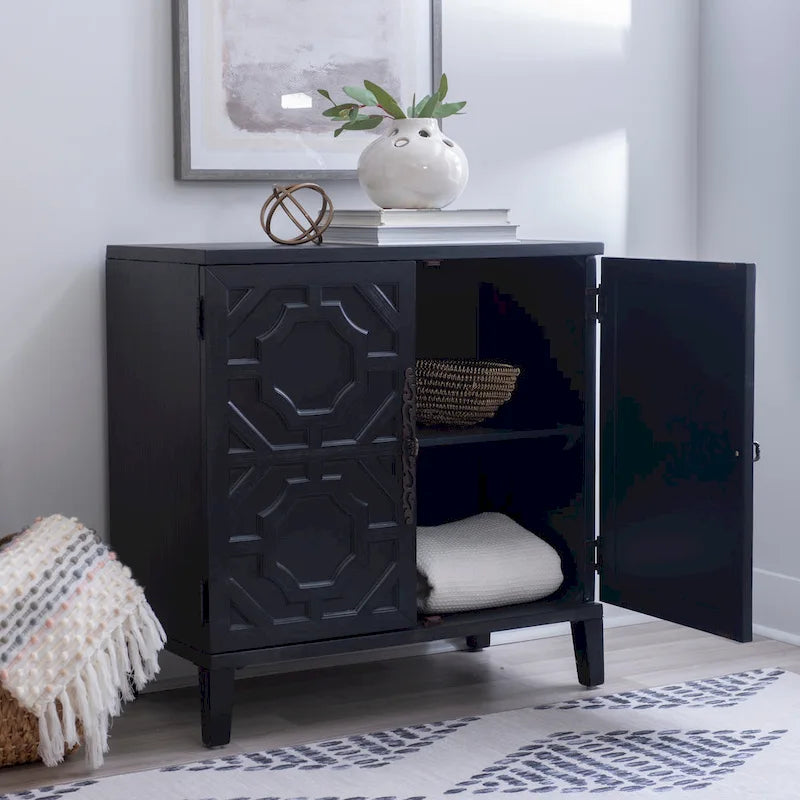 Commode d'appoint 2 portes en bois massif Chanters