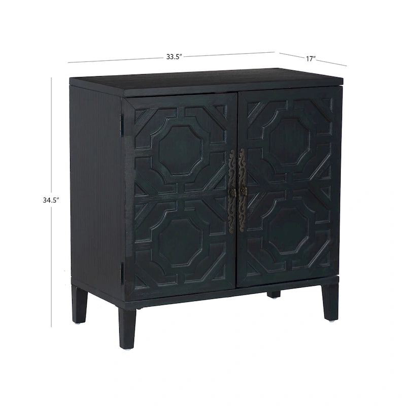 Commode d'appoint 2 portes en bois massif Chanters