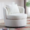 Fauteuil pivotant en tissu de laine d'agneau