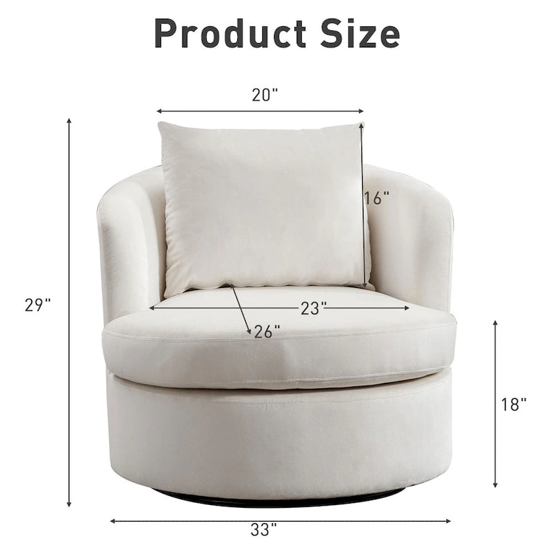 Fauteuil pivotant en tissu de laine d'agneau