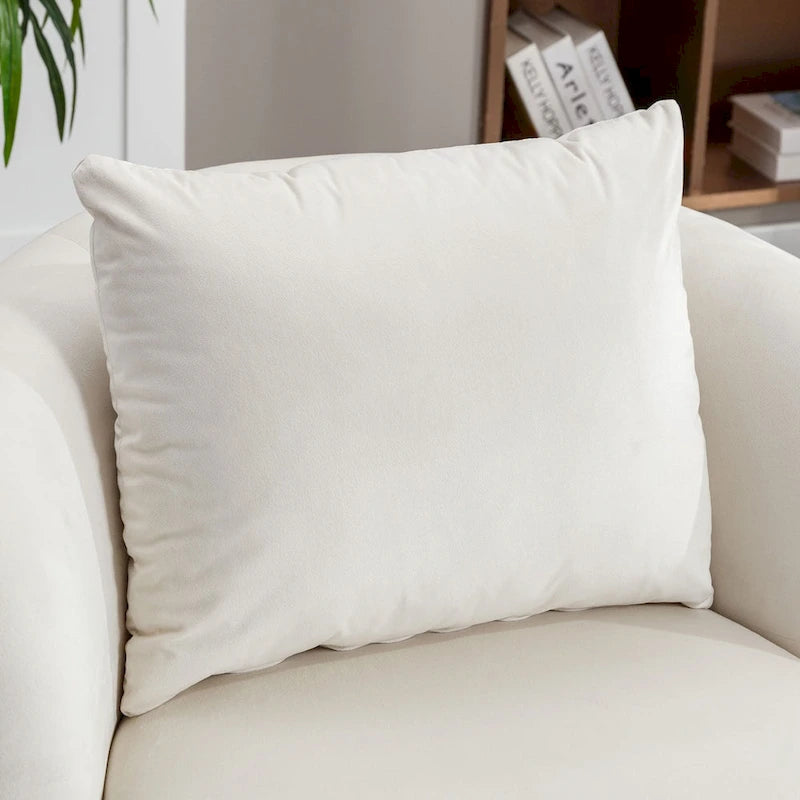 Fauteuil pivotant en tissu de laine d'agneau