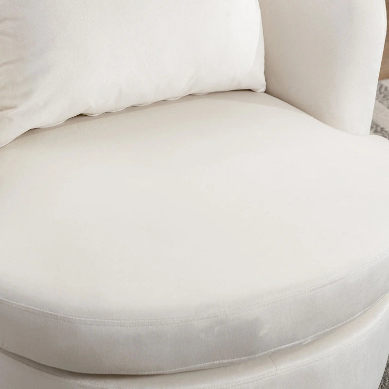 Fauteuil pivotant en tissu de laine d'agneau