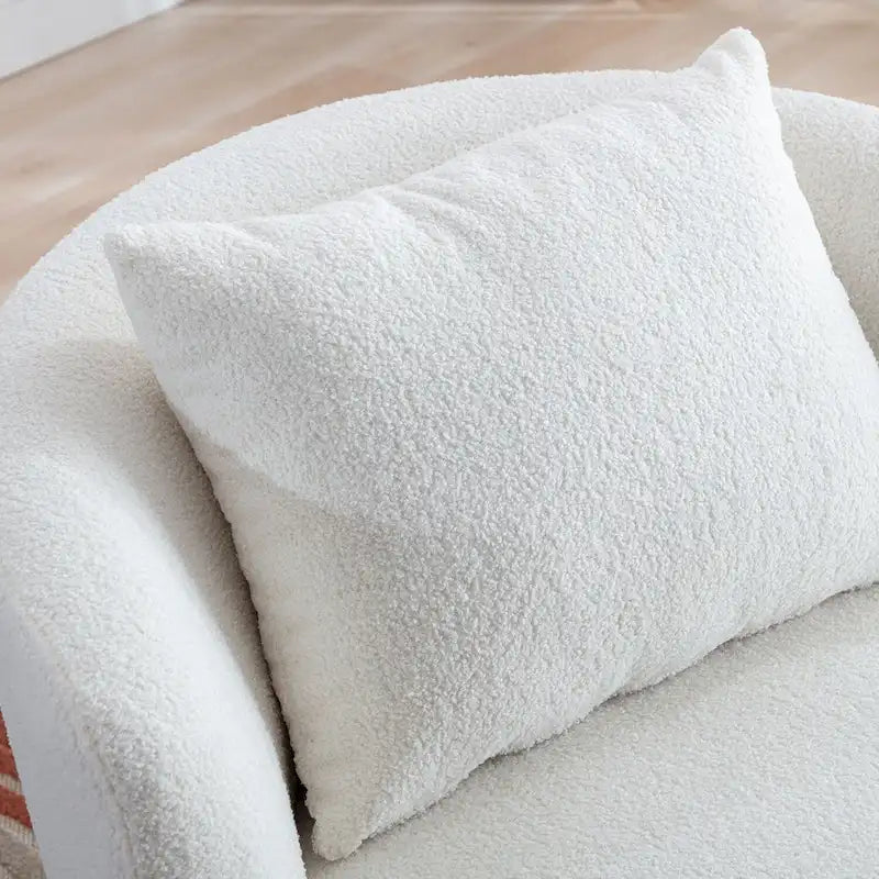 Fauteuil pivotant en tissu de laine d'agneau