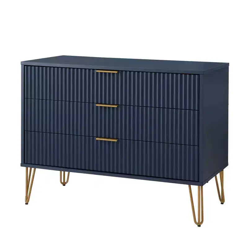 Ensemble commode 3 tiroirs et table de chevet 1 tiroir moderne Manhattan Comfort Dumbo 2 pièces