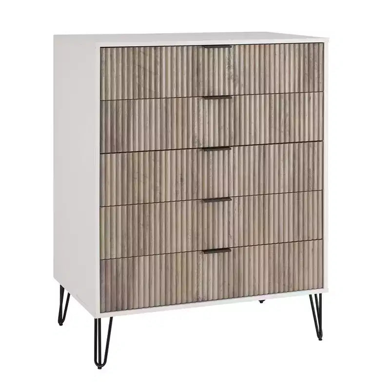 Ensemble de commodes Manhattan Comfort Dumbo 2 pièces moderne avec 5 tiroirs et 3 tiroirs