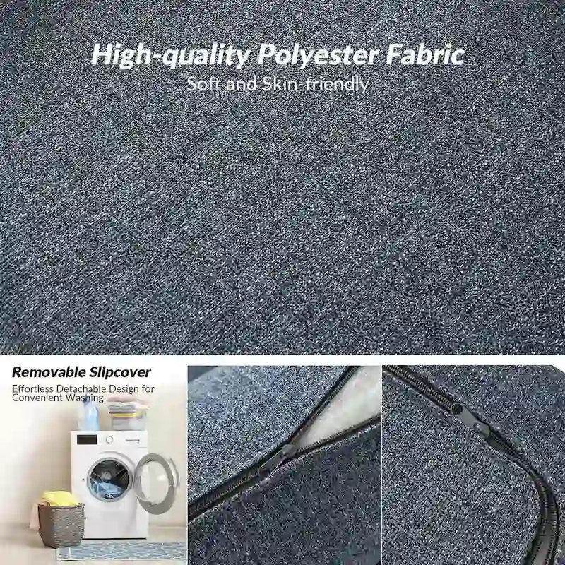 Fauteuil déhoussable surdimensionné Sophie et pouf avec roulettes arrière verrouillables par HULALA HOME