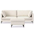 WyndenHall Lana 90" Mid Century Sofa with Ottoman Set