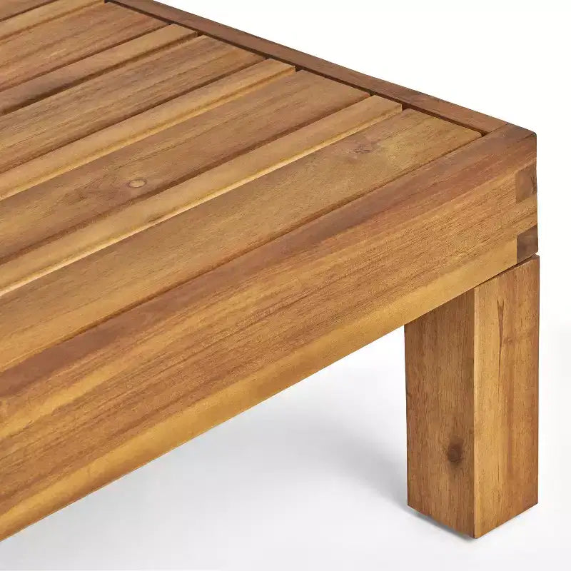 GDFStudio Keith Ensemble canapé et table basse d'extérieur en bois d'acacia avec coussins, teck/beige