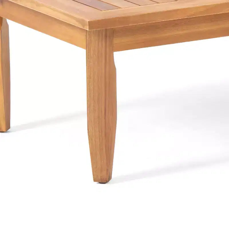 GDFStudio Bianca Ensemble canapé deux places et table basse d'extérieur en bois d'acacia avec coussins, teck/gris foncé