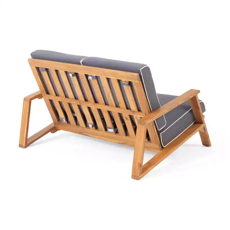 Christopher Knight Home Paloma Canapé deux places et table d'extérieur en bois d'acacia avec coussins