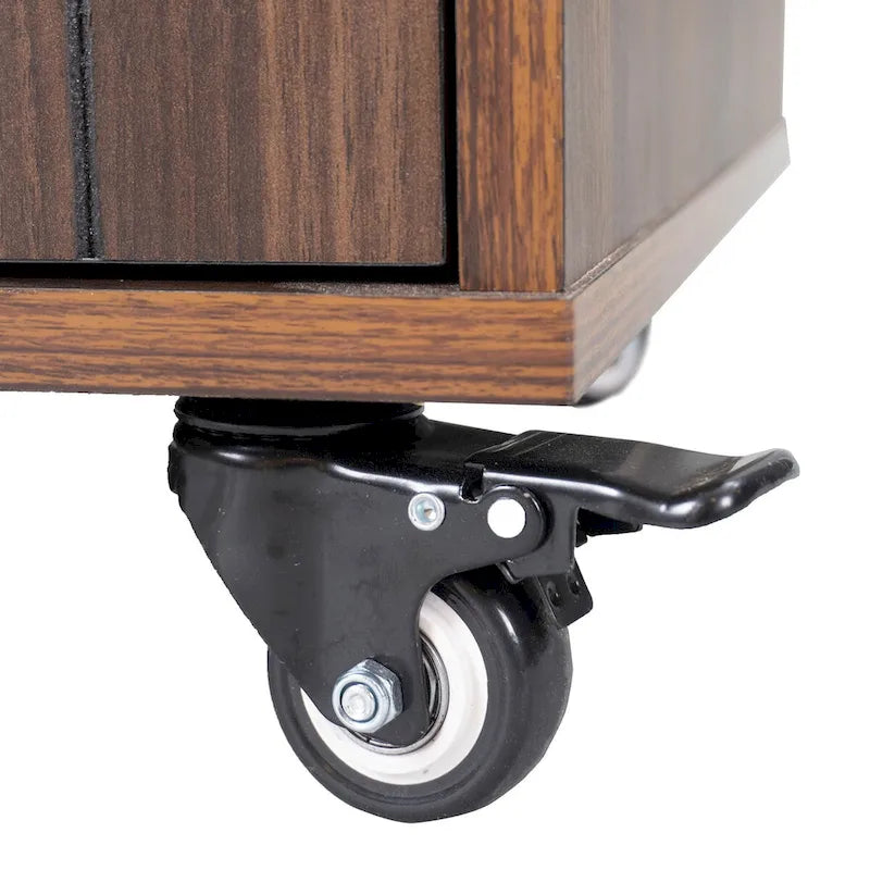 Îlot de cuisine avec meuble de rangement pour poubelle, Chariot de cuisine avec abattant