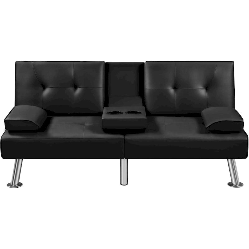 Canapé-lit convertible 3-en-1 Yaheetech en simili cuir, futon réglable