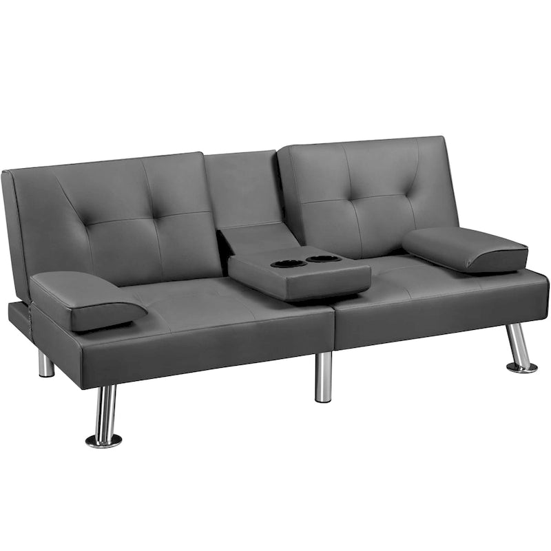 Canapé-lit convertible 3-en-1 Yaheetech en simili cuir, futon réglable