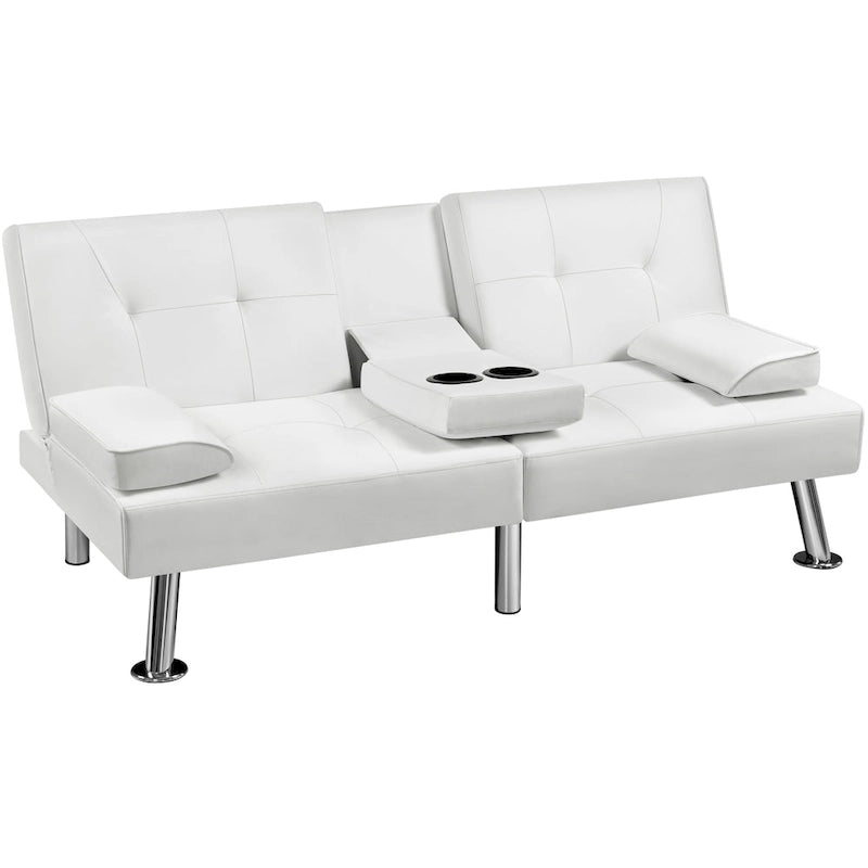 Canapé-lit convertible 3-en-1 Yaheetech en simili cuir, futon réglable