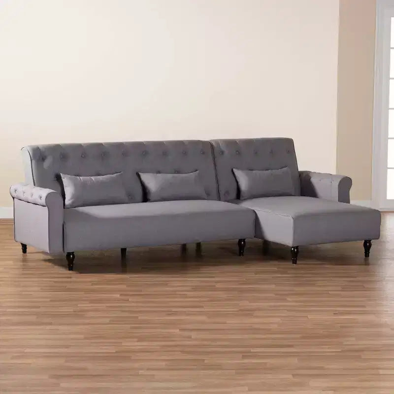 Canapé-lit convertible Chesterfield en tissu Baxton Studio