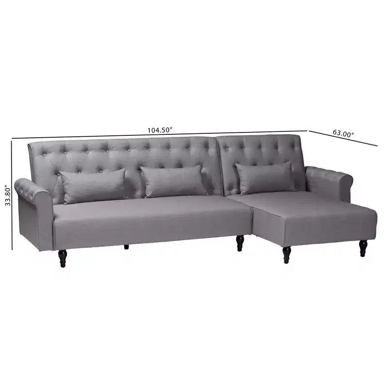 Canapé-lit convertible Chesterfield en tissu Baxton Studio
