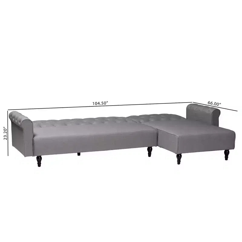 Canapé-lit convertible Chesterfield en tissu Baxton Studio