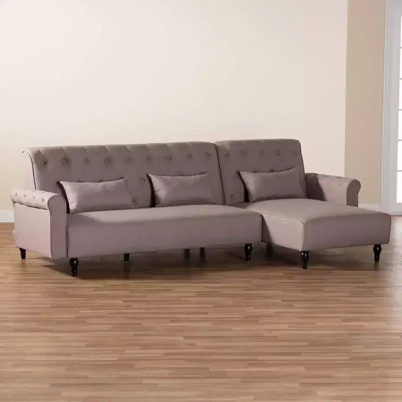 Canapé-lit convertible Chesterfield en tissu Baxton Studio