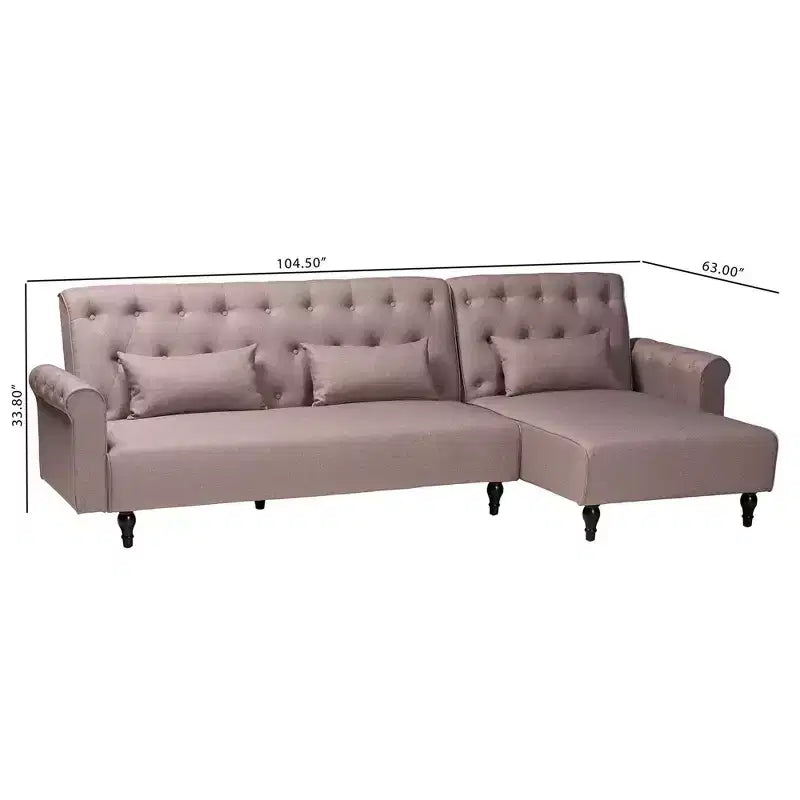 Canapé-lit convertible Chesterfield en tissu Baxton Studio