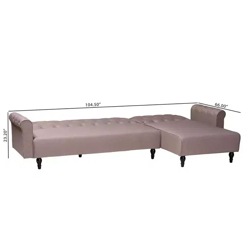 Canapé-lit convertible Chesterfield en tissu Baxton Studio