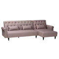 Baxton Studio Chesterfield Fabric Upholstered Convertible Sleeper Sofa