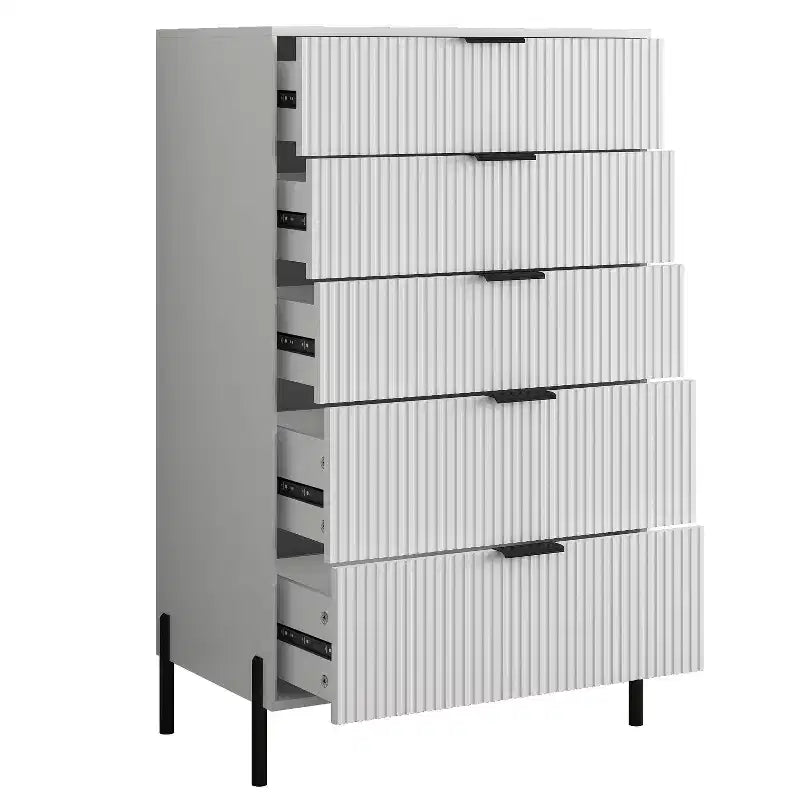 Ensemble de commode de chambre à coucher Festivo 4 pièces « Modern Elegance », une commode à 6 tiroirs et 2 tables de chevet à 2 tiroirs