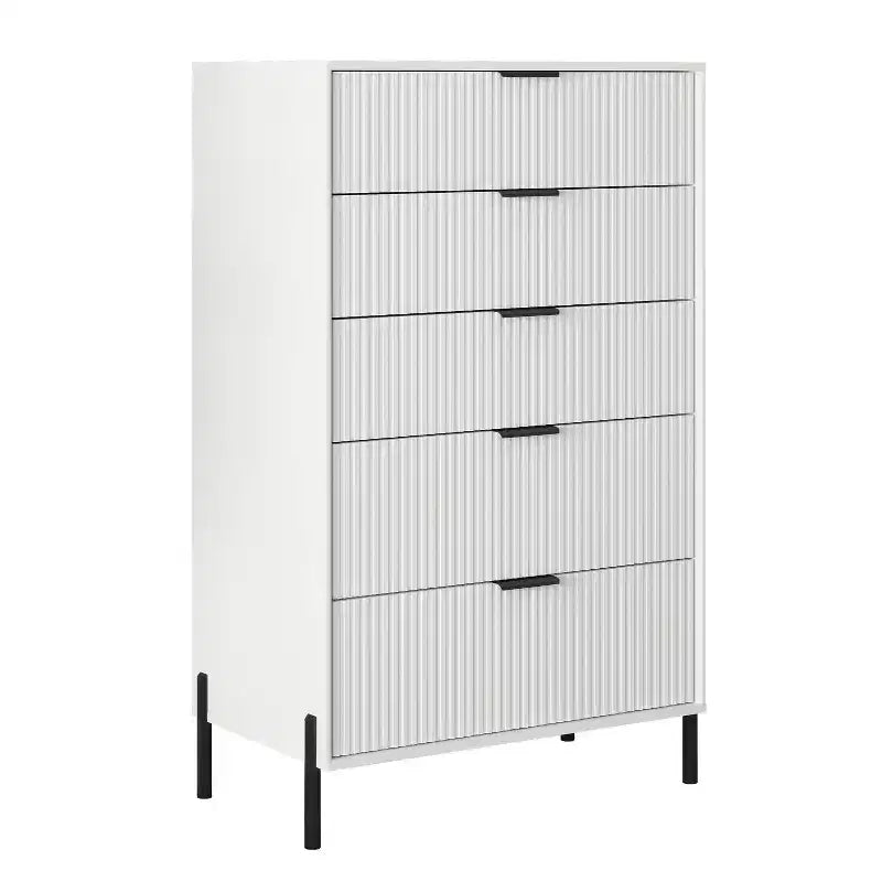 Ensemble de commode de chambre à coucher Festivo 4 pièces « Modern Elegance », une commode à 6 tiroirs et 2 tables de chevet à 2 tiroirs
