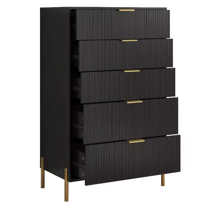 Ensemble de commode de chambre à coucher Festivo 4 pièces « Modern Elegance », une commode à 6 tiroirs et 2 tables de chevet à 2 tiroirs