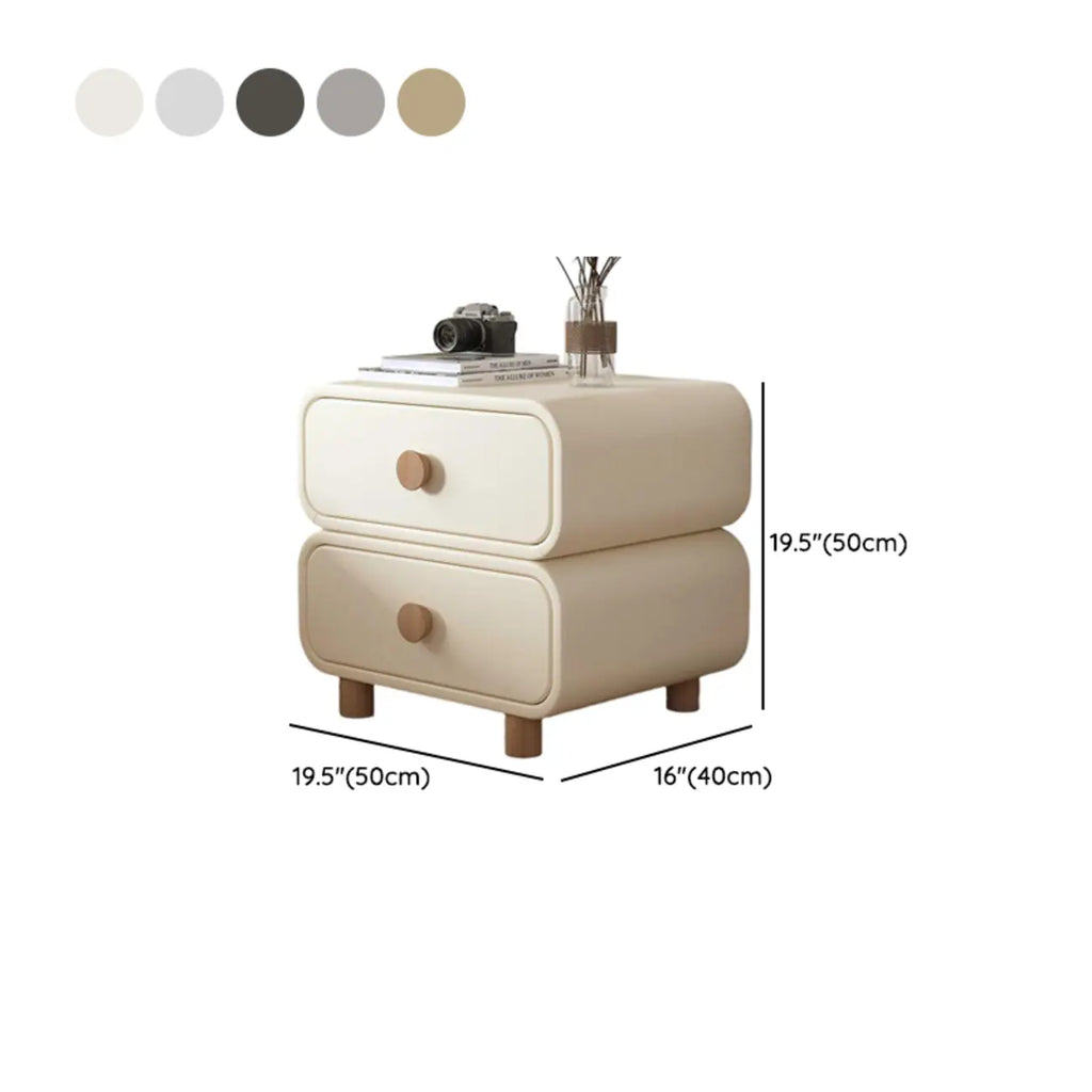 Table de chevet scandinave en similicuir avec finition en faux cuir
