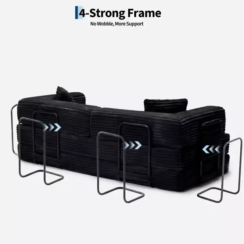 Canapé-lit convertible 5-en-1 de 205 cm (80,7 po) – Velours côtelé, 544 kg (1200 lb), sans assemblage