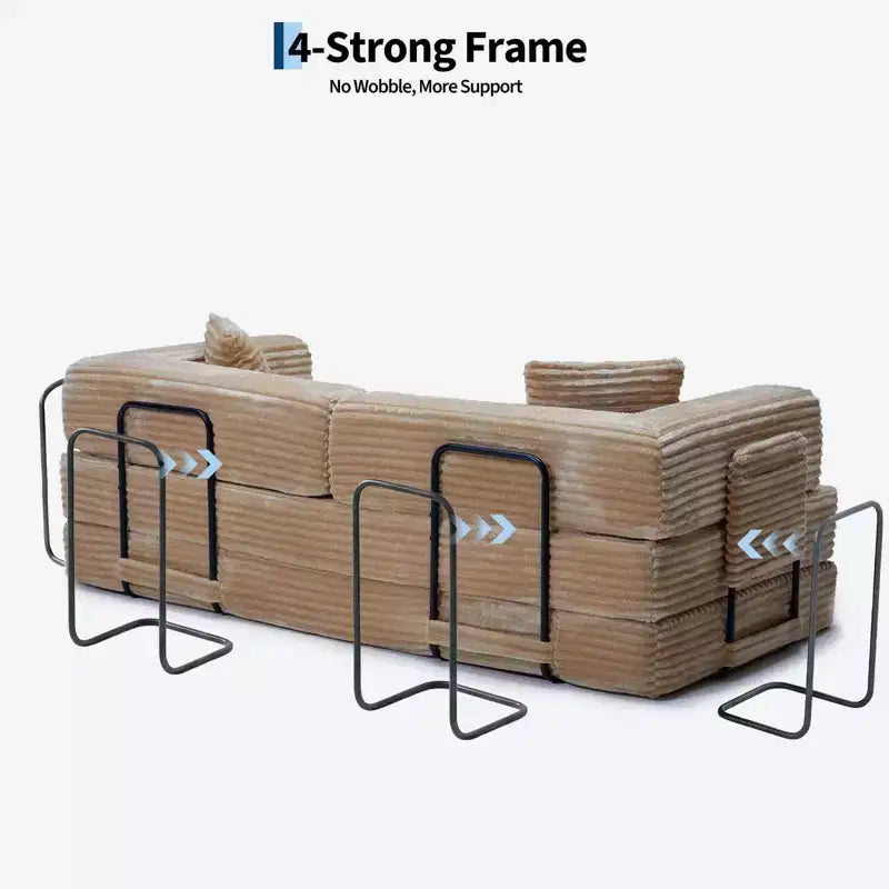 Canapé-lit convertible 5-en-1 de 205 cm (80,7 po) – Velours côtelé, 544 kg (1200 lb), sans assemblage